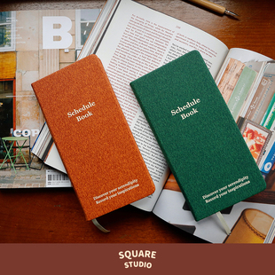 【平方Studio】Schedule自填一页两日手帐本日程规划管理PU笔记本