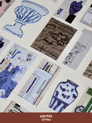 平方艺术拼贴画贴纸高级感