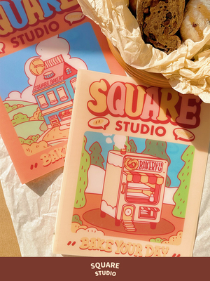 平方活页本原创插画可爱面包