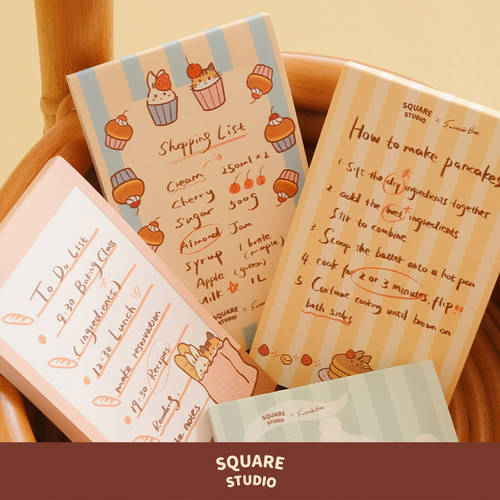 【平方Studio】RaRa便签本 原创可爱甜品兔子todolist手帐素材