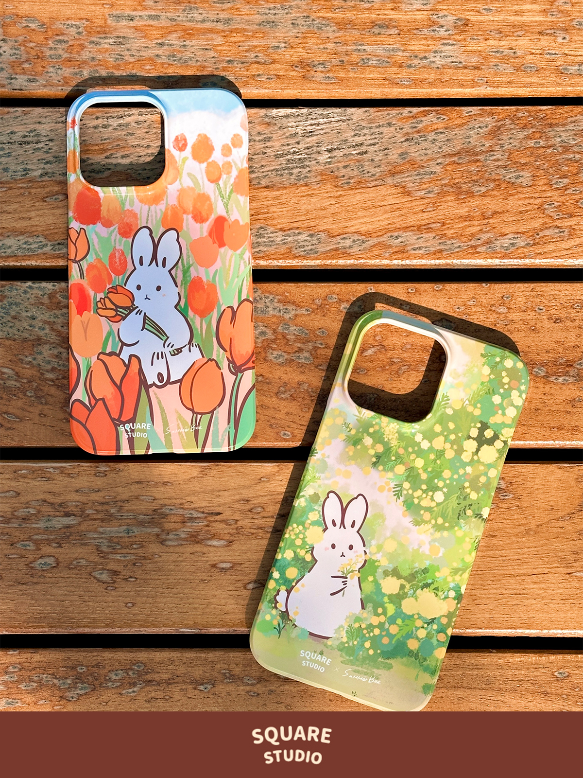 【平方Studio】Rara可爱iPhone手机壳 兔兔子郁金香