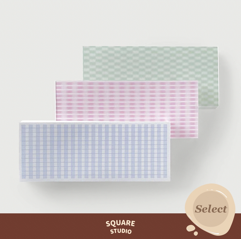 【平方studio】oab便签本2 韩国彩色棋盘格子学习手帐装饰素材ins