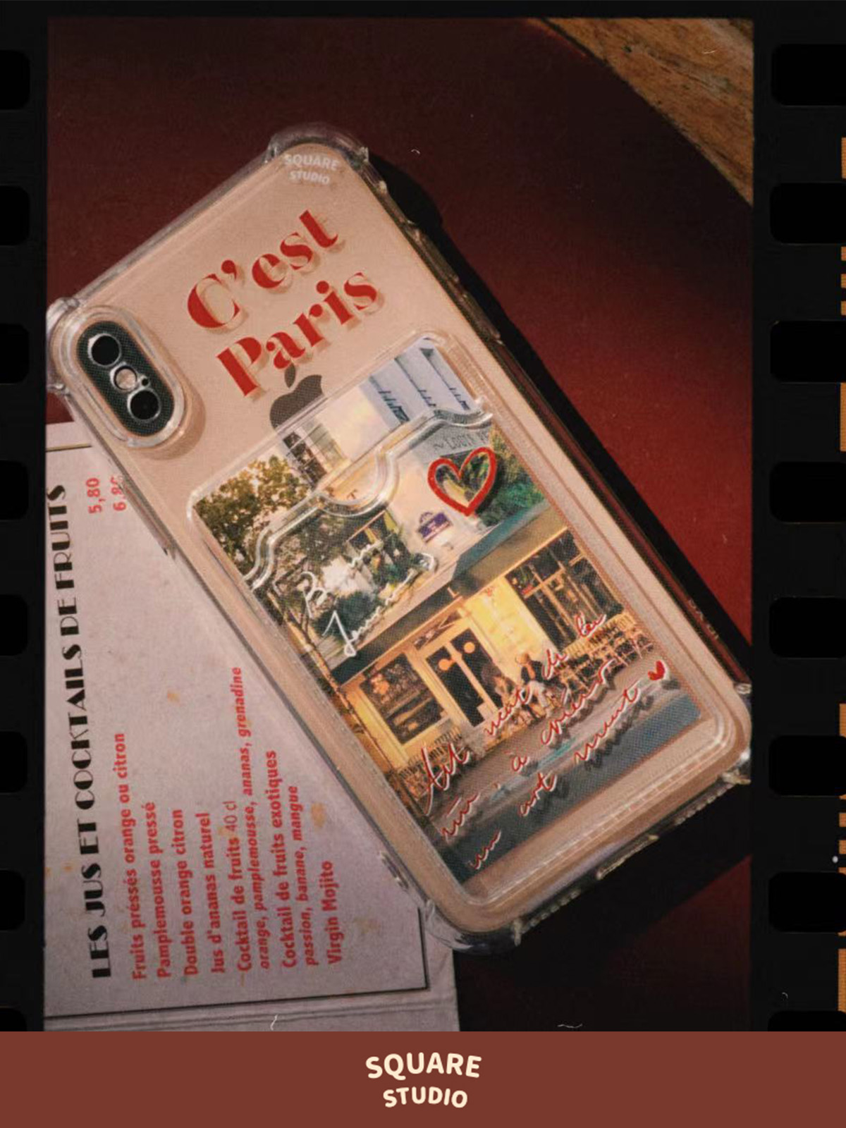 平方巴黎系列手写文字时尚手机壳