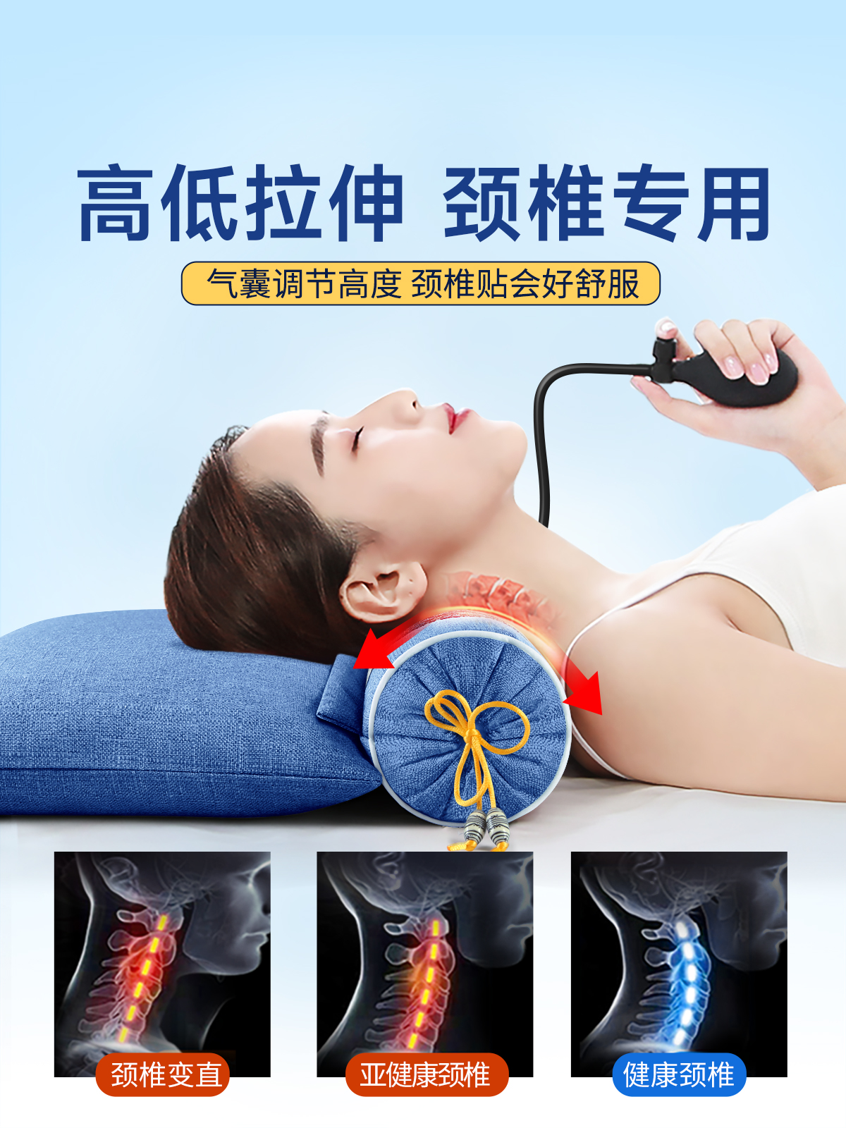 Cervical pillow, strong spine, sleep aid, special adult cylindrical heating, cassia, wormwood, buckwheat husk pillow core