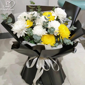 杭州同城鲜花店速递追悼清明节冬至扫墓上坟祭奠百合白菊黄菊花束