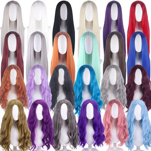 馒头家cos假发玉米烫泡面卷水波纹80cm中分长卷发全头套网红同款