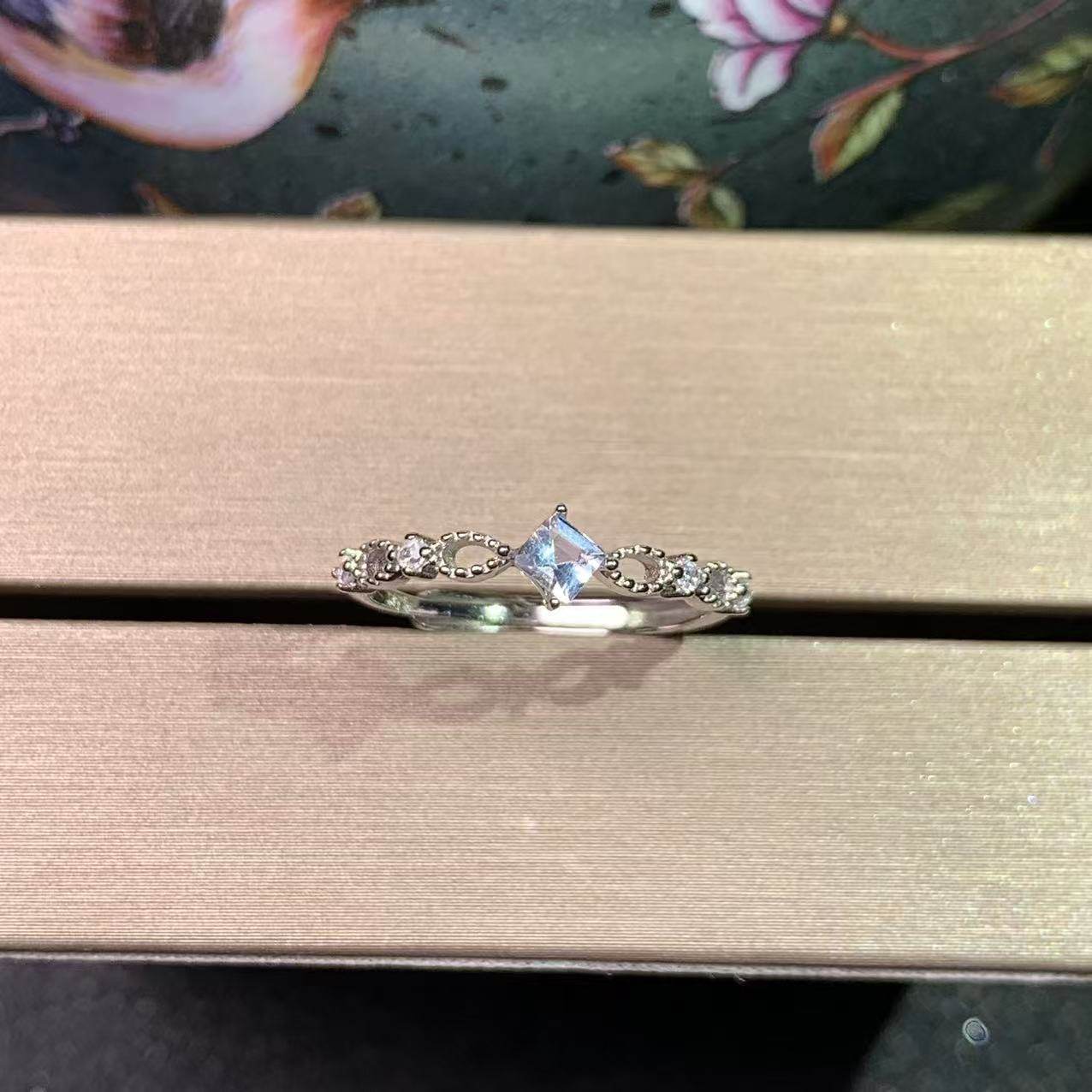 新款天然海蓝宝戒指925银镀金镶嵌时尚戒指主石方3MM开口戒指,珠宝/钻石/翡翠,手饰,淘宝优惠券,粉丝福利购,淘宝优惠卷