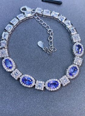 手链精工镶嵌天然坦桑石