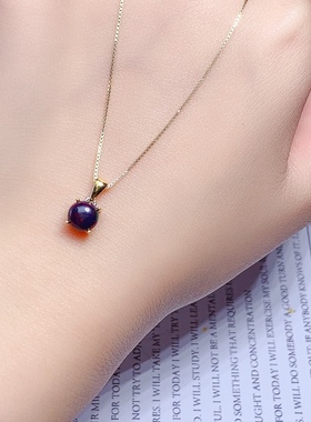 天然炫彩黑欧泊吊坠925银镀黄金精工电镀 精工打造6*6简约风