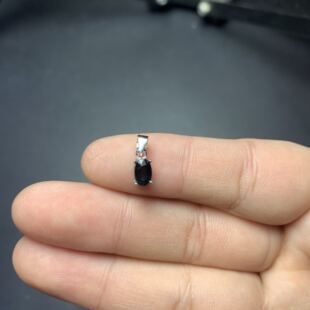 蓝宝石吊坠4 款 小巧可爱mini 925银镀白金天然蓝宝石吊坠