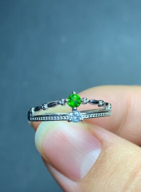 一物一图925银镶嵌天然透辉石