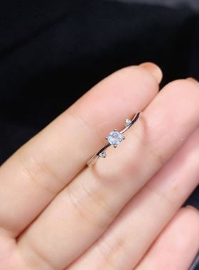 一物一图925银天然圆天然海蓝宝