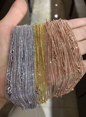 925银意大利工艺闪珠项链 闪珠链 三色可选 银项链百搭款