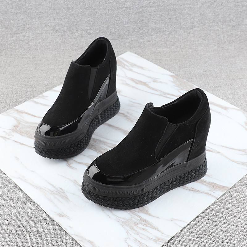 欧洲站女鞋2020春季新款厚底高跟鞋磨砂真皮11cm内增高坡跟单鞋女在类目 女鞋, 低帮鞋中 - 来自Buy2taobao.com提供专业的淘宝代购服务