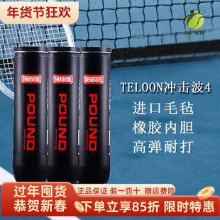 Teloon天龙球P4 POUND 4个装天龙网球耐打训练器比赛用球网球球