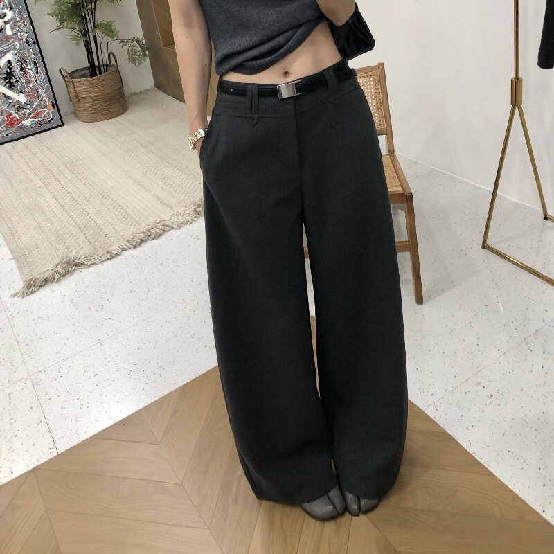 2026秋季新款灰色西装裤高级感西裤女通勤高腰垂感休闲阔腿裤长裤