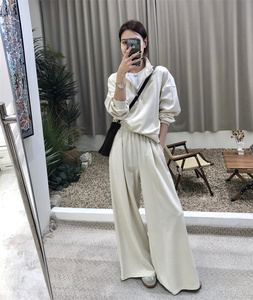 2024春季新款韩版运动风半开拉链卫衣套装女时尚设计感卫裤两件套