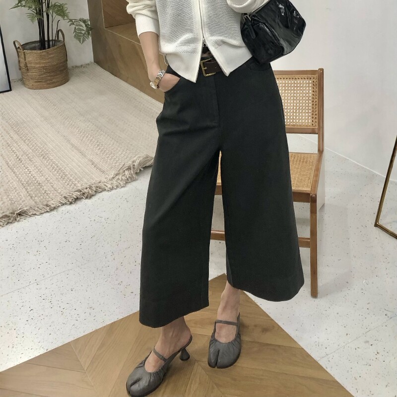 2026秋季新款慵懒风灰色工装牛仔裤女宽松显瘦高腰阔腿休闲七分裤