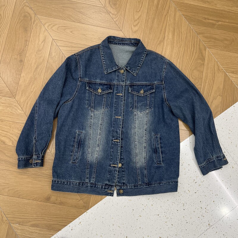 2026春秋美式复古水洗做旧牛仔外套女宽松慵懒小个子短款上衣夹克