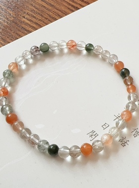 无需比较，我独我-小众叠戴天然兔毛发晶多宝手串 彩色女水晶手链