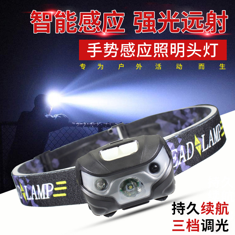 usb可充电头灯光亮led钓鱼矿灯