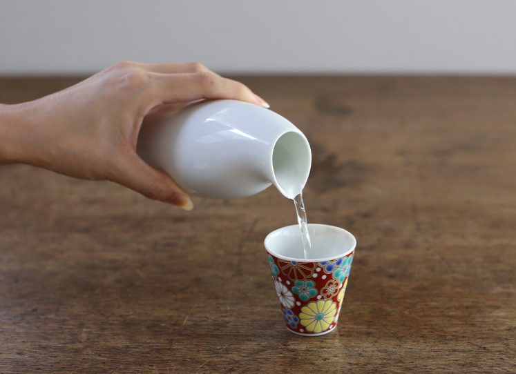 日本进口九谷烧陶瓷家用小酒杯