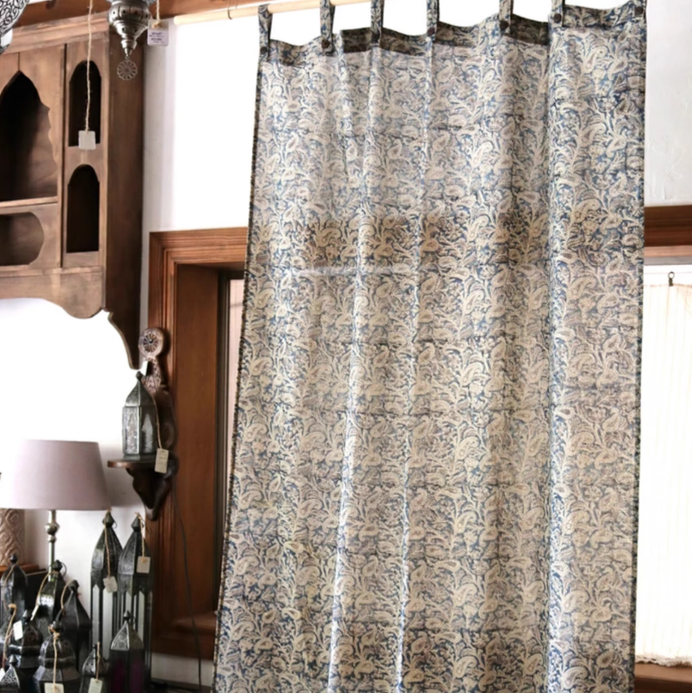 日本代购小众色彩的艺术印度手工木版印染装饰门帘隔帘,居家布艺,成品窗帘,淘宝优惠券,粉丝福利购,淘宝优惠卷