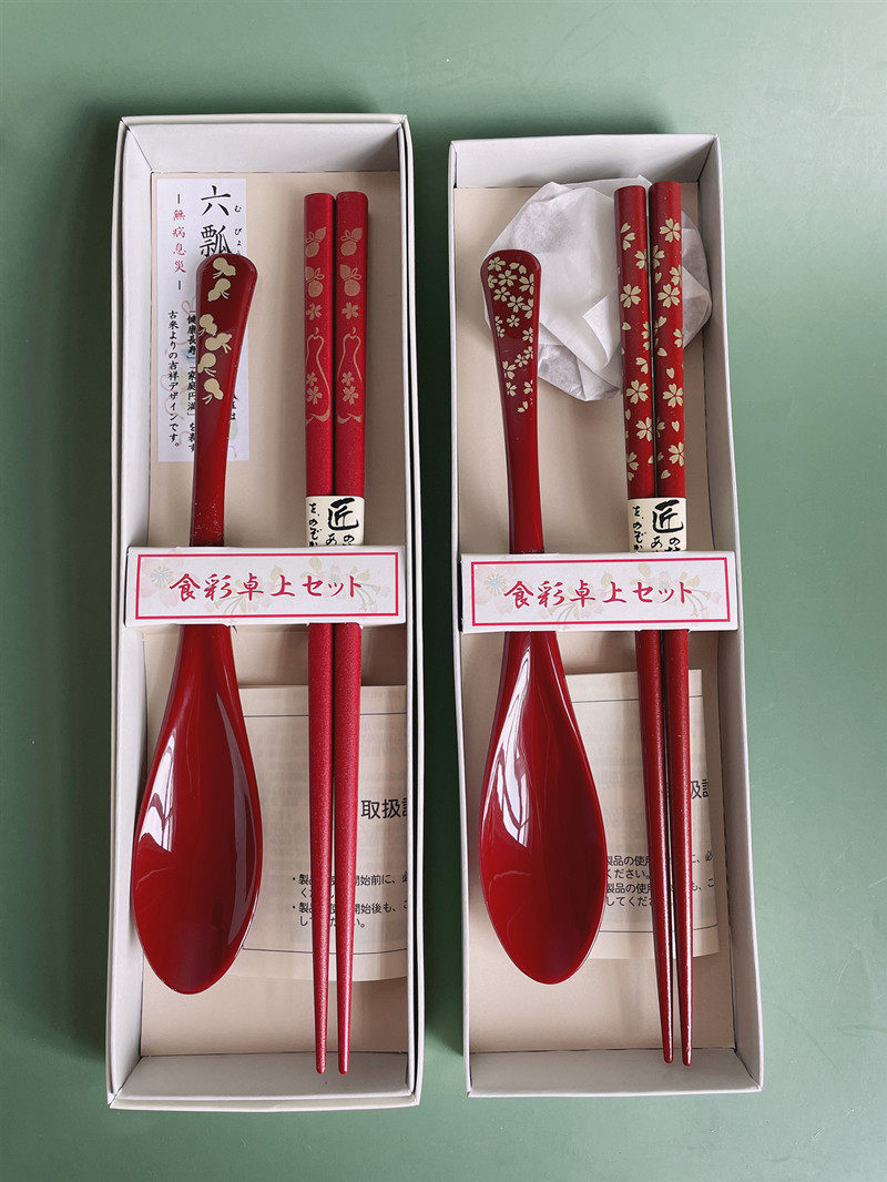 日本山中漆器金箔樱花树脂家用防滑筷子勺子筷架筷托餐具套装礼盒怎么样,好用不?