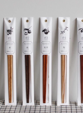 【现货】日本制进口 TETOCA果树家用实木原木筷子 成人儿童筷子