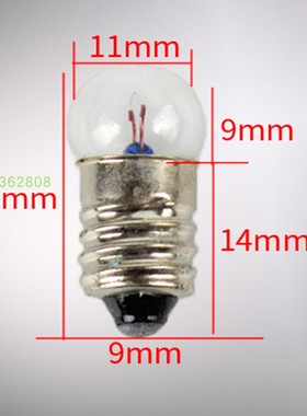 E10螺口小灯珠2.5v3v1.5v3.8v4.8v6v12V老式手电筒学生用实验灯泡