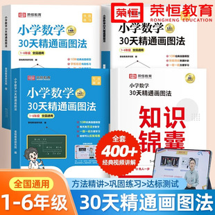 30天精通画图法全套4册一二三四五六年级上下册数学专项思维训练视频课程画图解模型计算应用题强化训练 小学数学通用版 荣恒