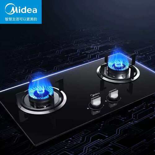 Midea/美的 QW08家用双灶一级能效大火力天然气液化气台式嵌入式