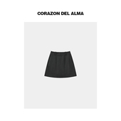 厚垂亲肤超细羊毛时髦明线高腰显瘦A字毛呢半裙 尔雅 FW1325