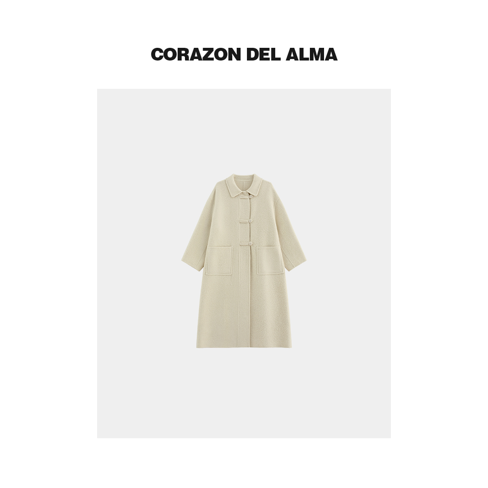 复古双面呢长款气质呢大衣