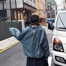 BF飞行员夹克外套潮 宽松韩版 JHXC 刺绣棒球服女学生春秋2019新款