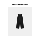 定制竖纹提花加绒加厚松弛感遮胯松紧腰直筒休闲裤 触影 Z2953