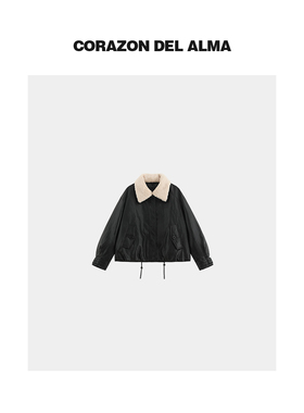 【暮纪】时髦高级哑光蛋白皮90白鹅绒翻领毛领经典皮衣羽绒服-711