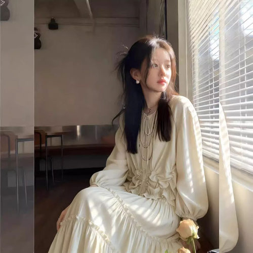 褶皱衬衫减龄高腰半身裙套装女