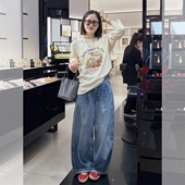 套装 韩式 印花t恤阔腿裤 防晒薄款 女 搭配ootd穿搭一整套女2026夏季