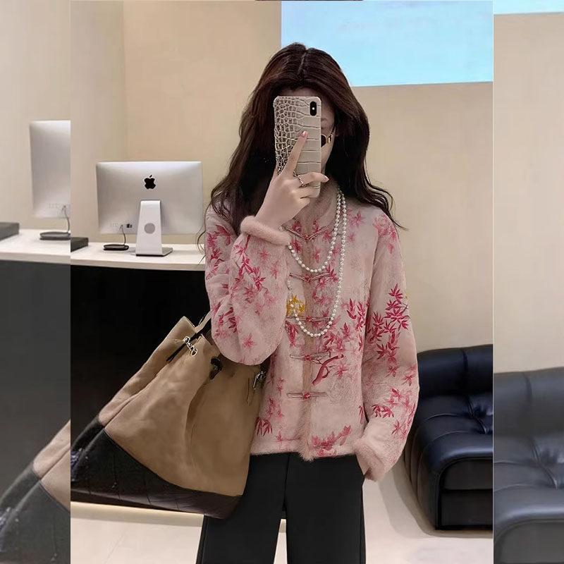 新中式国风粉色花卉短外套女2026早春新款独特超好看减龄加厚上衣,女装/女士精品,常规大码外套,淘宝优惠券,粉丝福利购,淘宝优惠卷