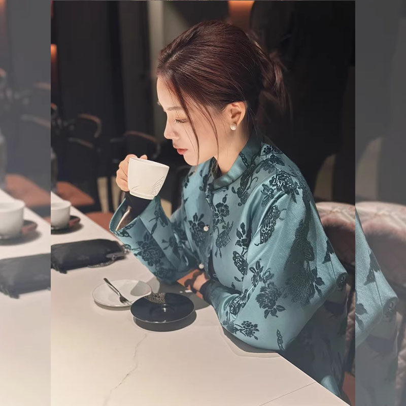 精致独特巨好看宋锦新中式上衣2026春季改良国风盘扣提花外套女士