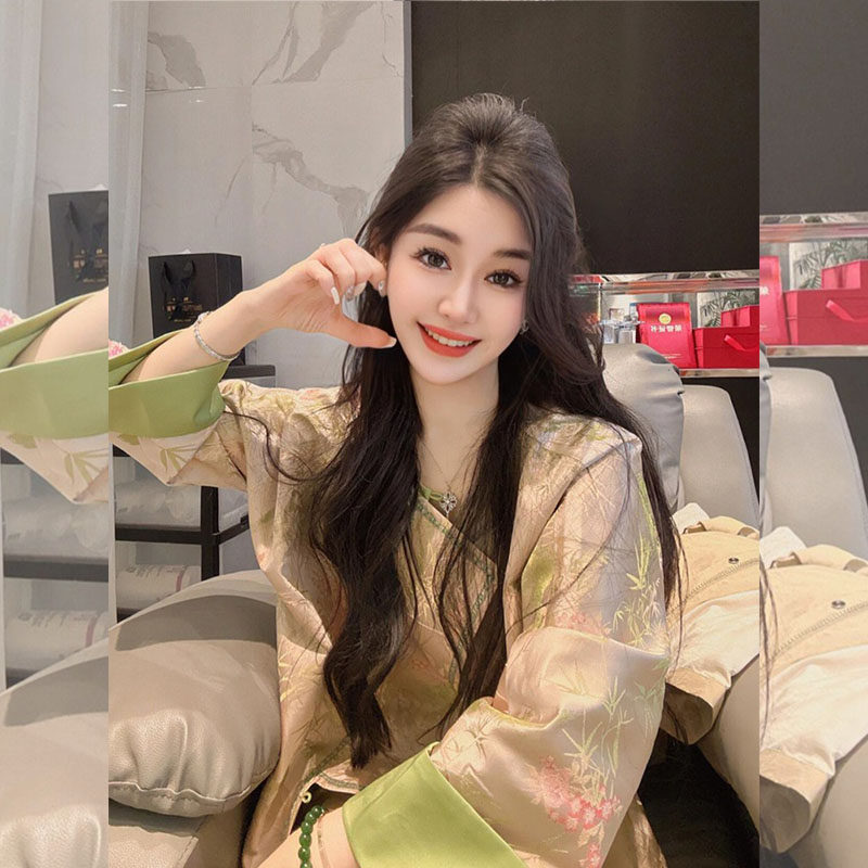 2026年春季宋锦新中式国风唐装禅意外套女气质巨好看圆领盘扣上衣,女装/女士精品,常规大码外套,淘宝优惠券,粉丝福利购,淘宝优惠卷