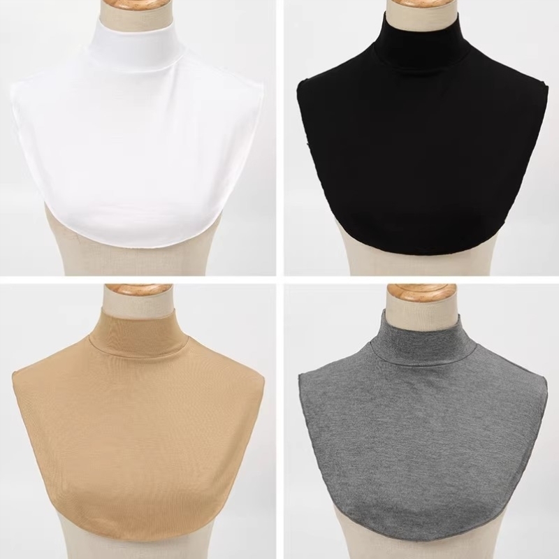 薄款半高领假领子男女黑色假领秋冬保暖围脖套头护颈装饰领