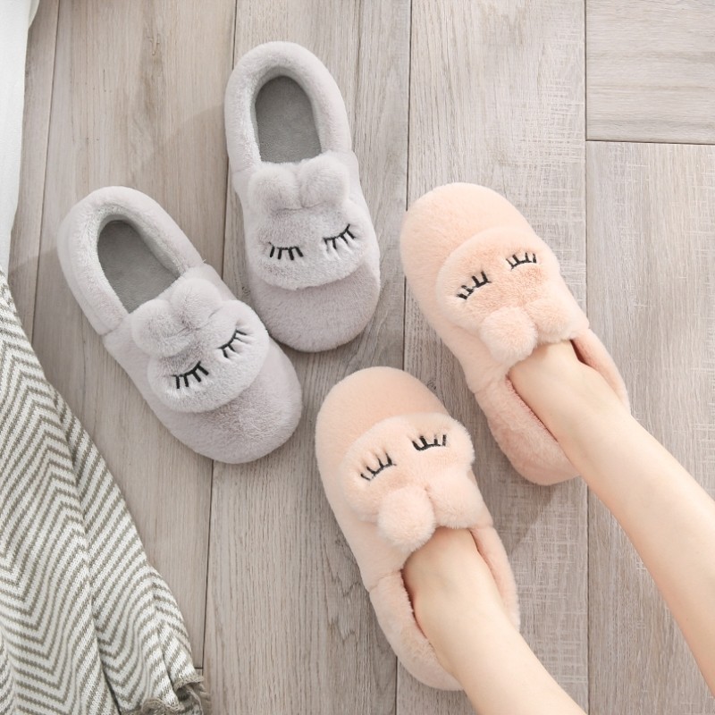 秋冬季棉拖鞋女士居家用厚底加绒防滑情侣可爱包跟室内穿棉拖鞋女