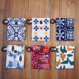 原创刺绣卡包女2025新款 百搭高级感小众文艺零钱包钥匙包公交卡套