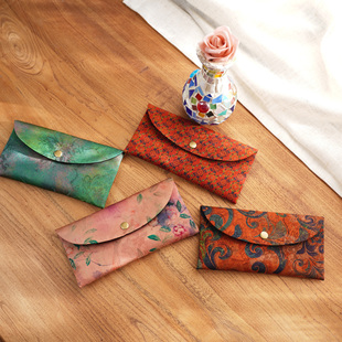 2026中式复古人丝香云纱红包利是封信封包袋多色花卉图案节日用品