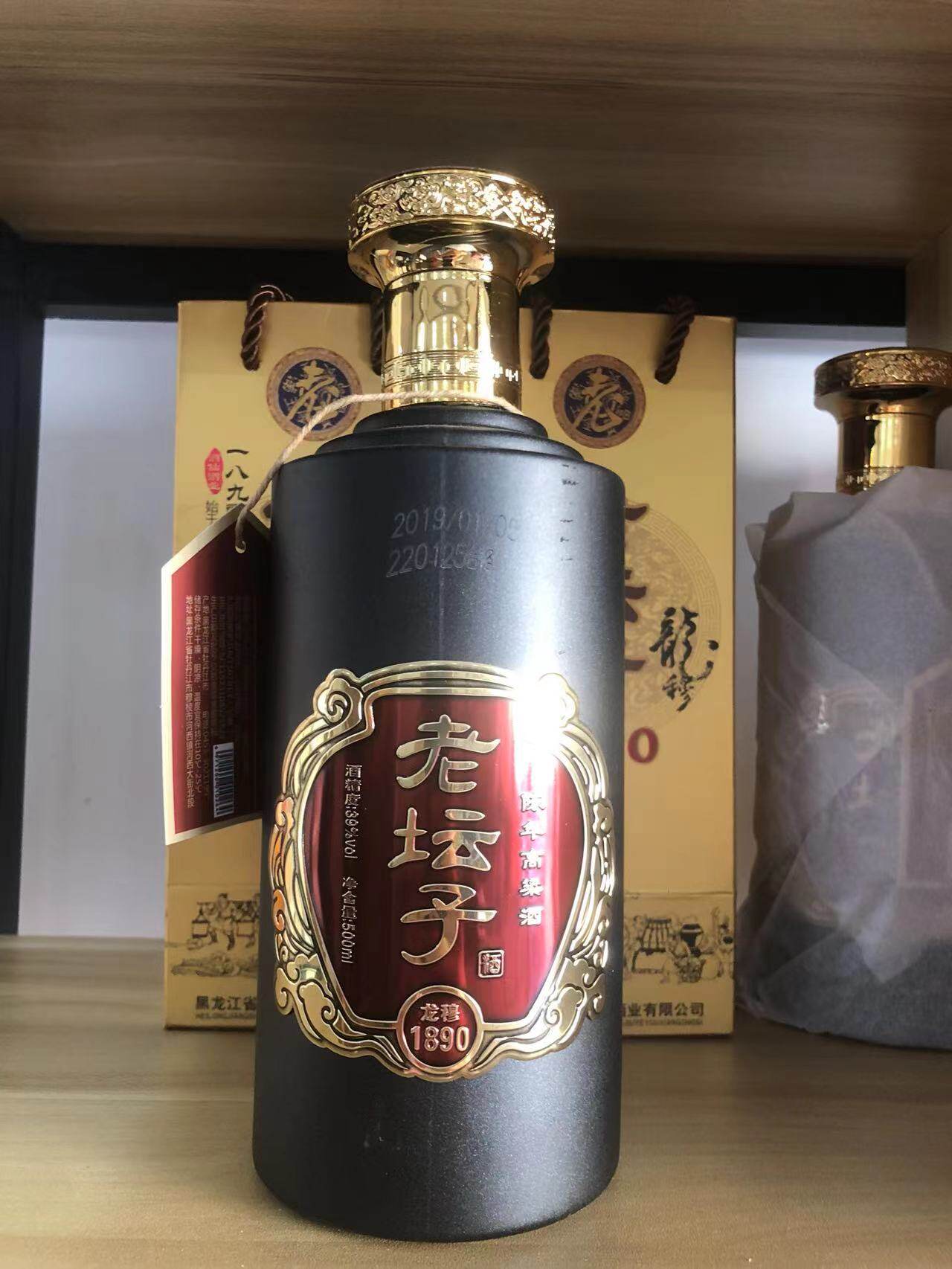 老坛子白酒 龙穆1890 浓香型39度500毫升 黑龙江牡丹江高粱送礼袋