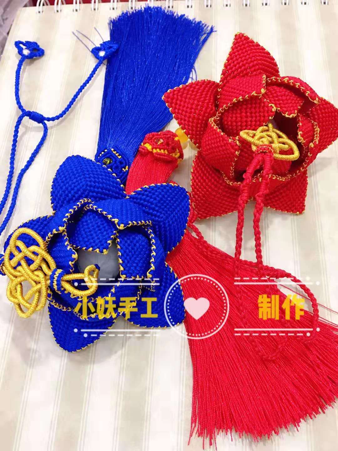 莲花汽车挂件diy创意挂饰材料包新款手工编织中国结送老外