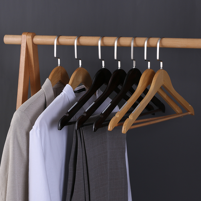 博纳屋大衣实木衣架家用挂衣防滑无痕衣挂衣柜木质衣服架子服装店