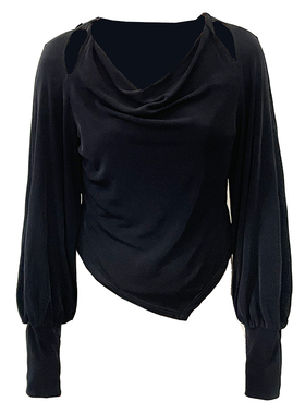 Te by frigidOrg 24早春落日情人 露肩荡领醋酸针织上衣纯欲感